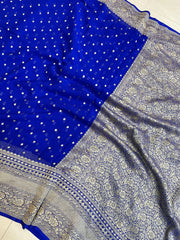 Khaddi Georgette Banarasi Saree - Gold zari - The Handlooms