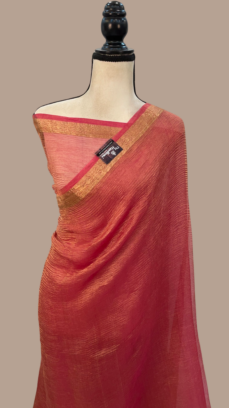 Pure Kora Tissue Handloom Banarasi Saree - The Handlooms