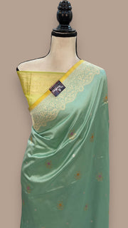 Pure Katan Silk Banarasi Handloom Saree - All over Kadua motifs With Meenakari - The Handlooms