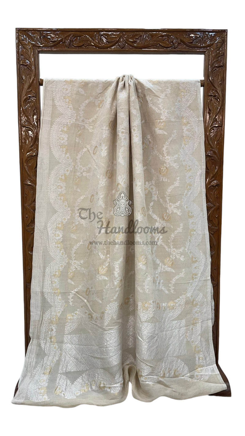 Tussar Georgette Handloom Banarasi Saree - The Handlooms
