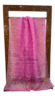 Pure Organza Chikankari Handloom Banarasi Saree - The Handlooms