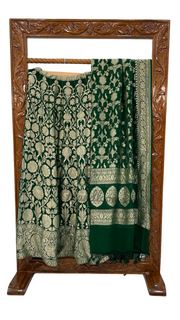 Pure Khaddi Georgette Handloom Banarasi Lehenga - Stitched - The Handlooms
