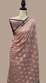 Pure Dupion Silk Banarasi Saree - Gold Zari - The Handlooms