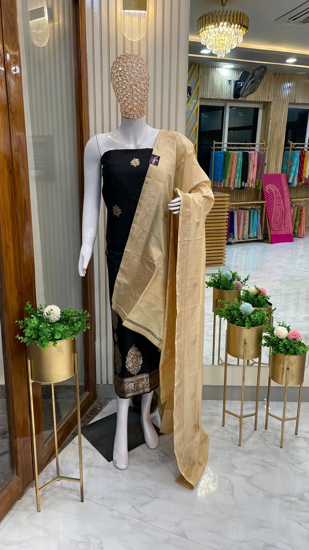 Pure Katan Silk Handlooms Banarasi Dress Material — The Handlooms