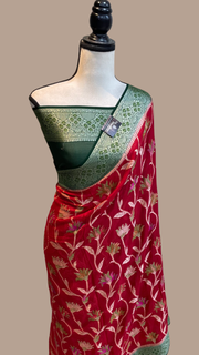 Pure Chiffon Khaddi Banarasi Saree - The Handlooms
