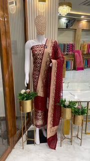 Khaddi Georgette Banarasi Dress material - The Handlooms