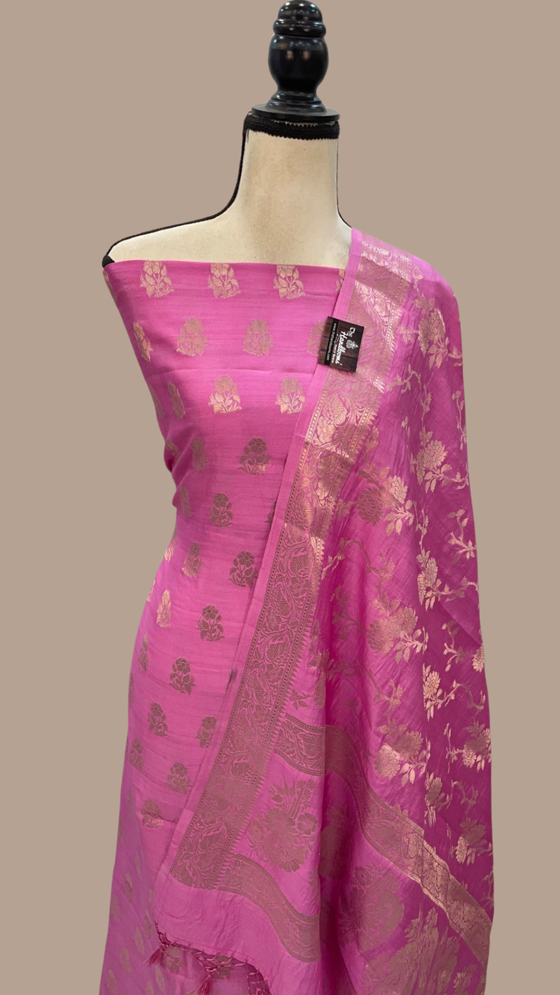 Pure Chiniya Silk Handlooms Banarasi Dress material - The Handlooms