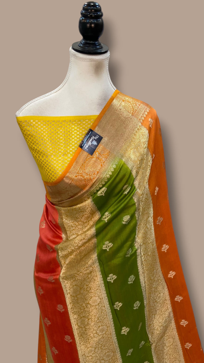 Pure Chiniya Tissue Silk Handloom Banarasi Saree