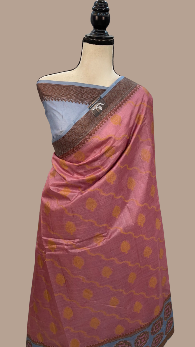 Pure Tussar Silk Handloom Banarasi Saree - The Handlooms
