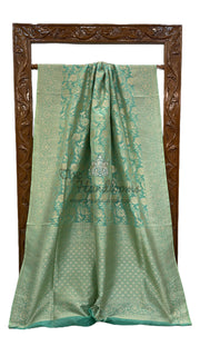 Pure Katan Silk Banarasi Handloom Saree - All Over Jaal Work - The Handlooms