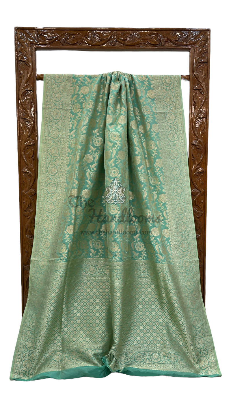 Pure Katan Silk Banarasi Handloom Saree - All Over Jaal Work - The Handlooms