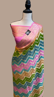 Rangkat Pure Chiffon Khaddi Banarasi Saree - The Handlooms