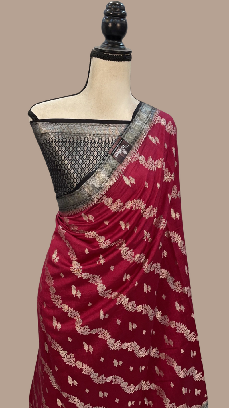 Pure Chiniya Silk Handloom Banarasi Saree - The Handlooms