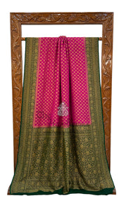 Khaddi  Georgette Handloom Banarasi Saree -  Antique zari - The Handlooms