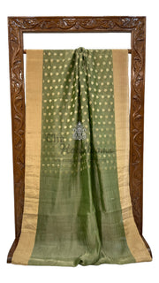 Pure Kora Tissue Crush Handloom Banarasi Saree - The Handlooms