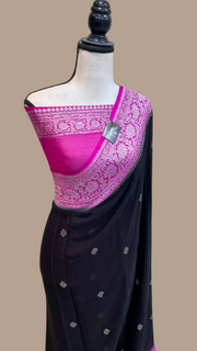 Pure Georgette Handloom Banarasi Saree - The Handlooms