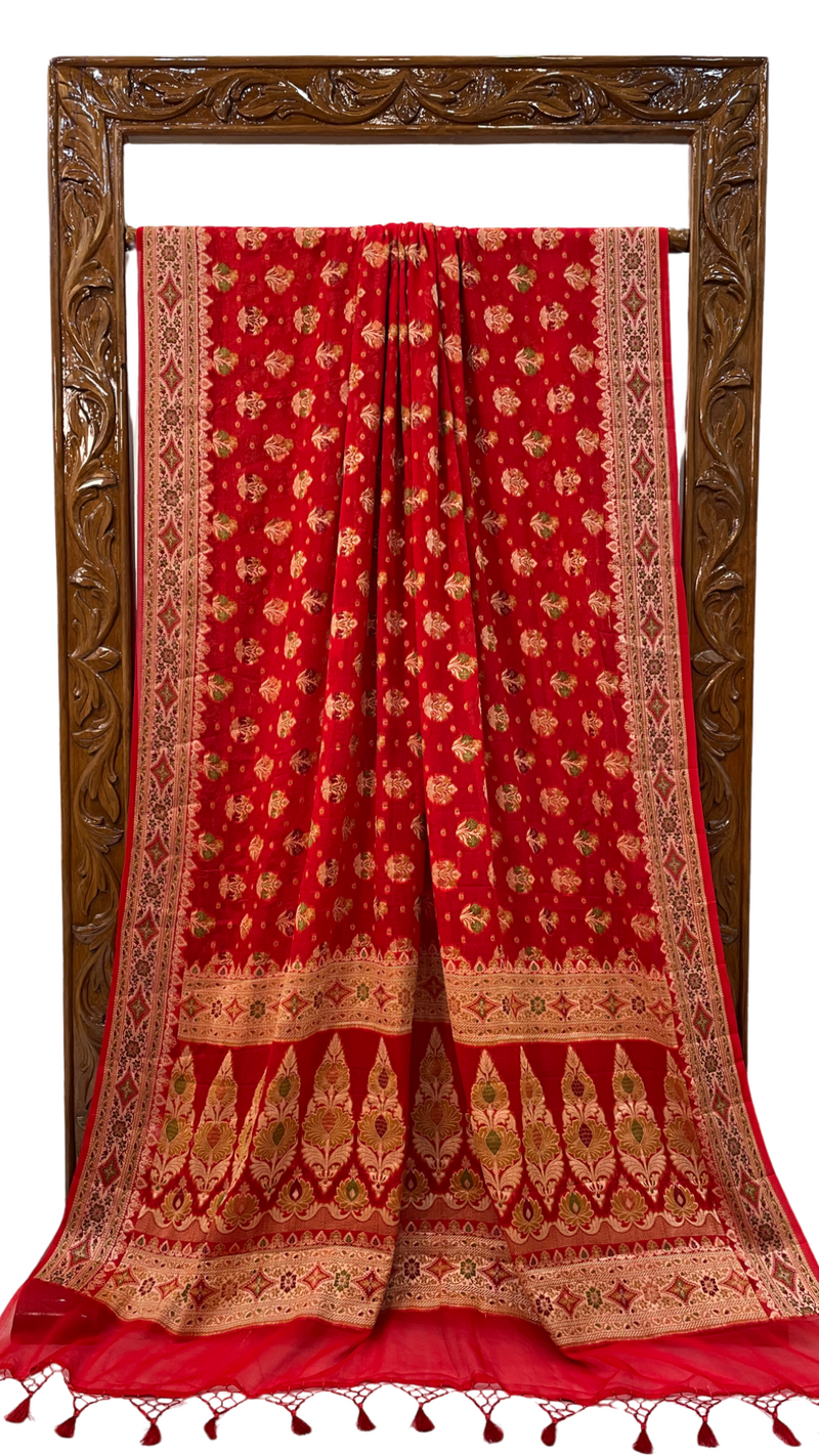 Pure Chiffon Khaddi Banarasi Saree - The Handlooms