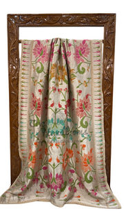 Pure Tussar Georgette Brocade Handloom Banarasi Saree - The Handlooms