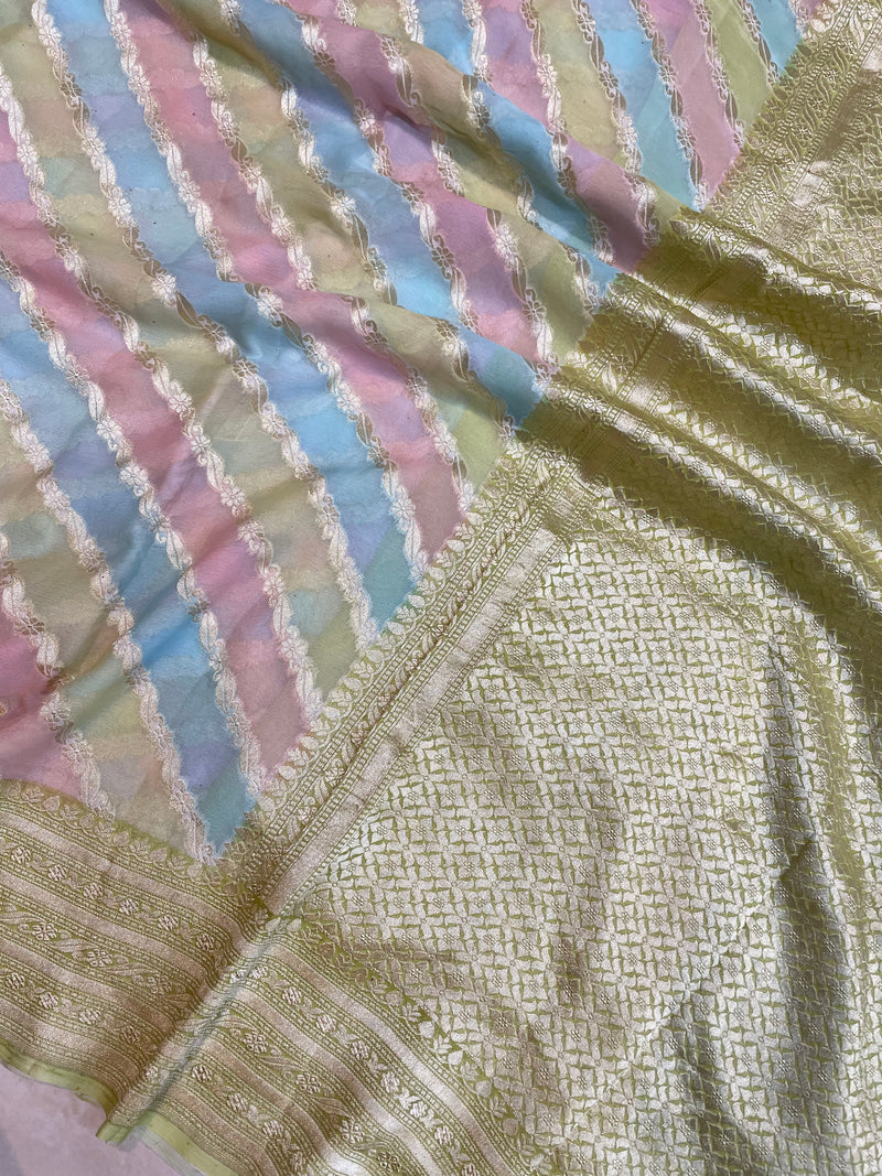Khaddi Georgette Handloom Banarasi Saree - The Handlooms