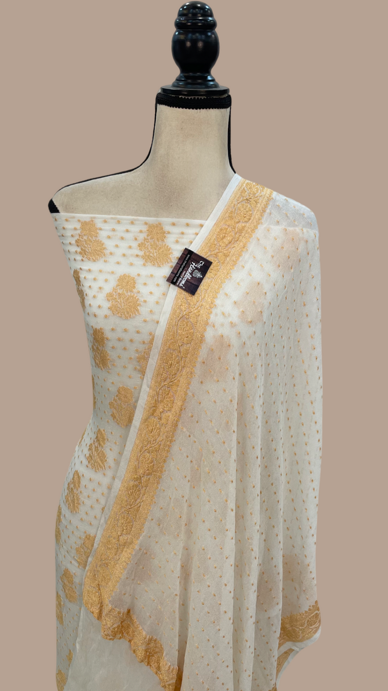 Pure Khaddi Georgette Banarasi Dress material - The Handlooms
