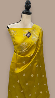 Pure Mango Silk Banarasi Handloom Saree - The Handlooms