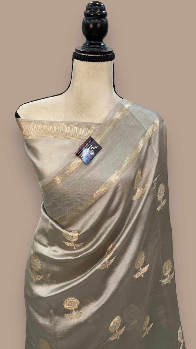 Pure Mango Silk Banarasi Handloom Saree - The Handlooms