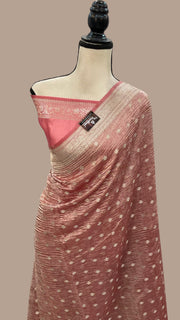 Pure Kora Tissue Crush Handloom Banarasi Saree - The Handlooms