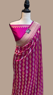 Pure Katan Silk Banarasi Handloom Saree - All over Sona Roopa kadiyal Jaal work - The Handlooms