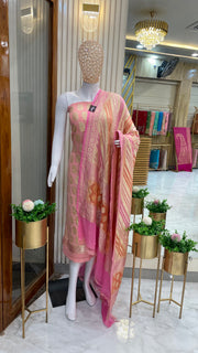 Pure Khaddi Georgette Banarasi Dress material - The Handlooms