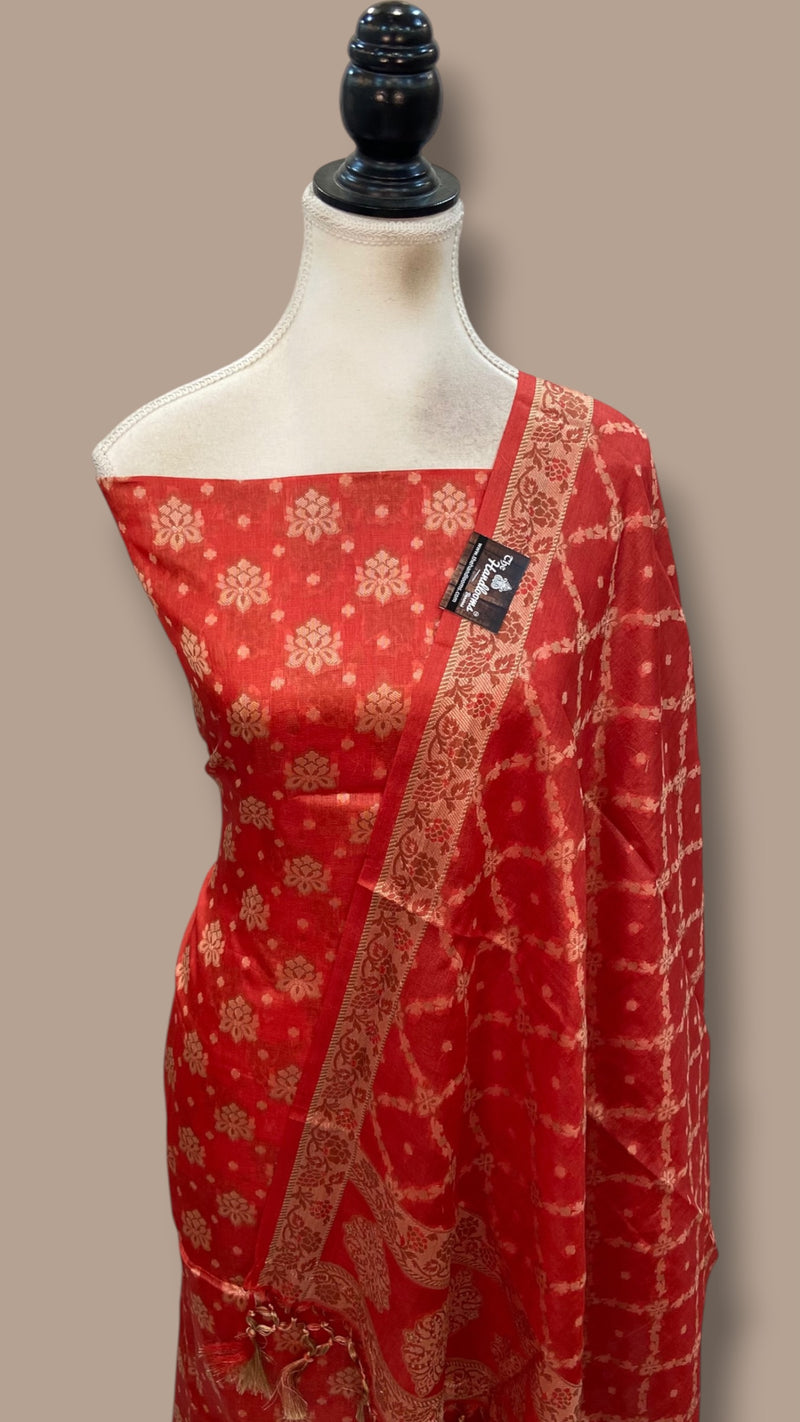 Pure Tussar Silk Banarasi Dress material