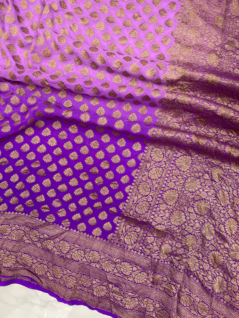 Khaddi Georgette Banarasi Saree -  Antique zari - The Handlooms
