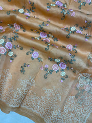 Pure Organza Chikankari Handloom Banarasi Saree - The Handlooms