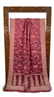 Tussar Silk Handloom Banarasi Saree With Chikankari - The Handlooms