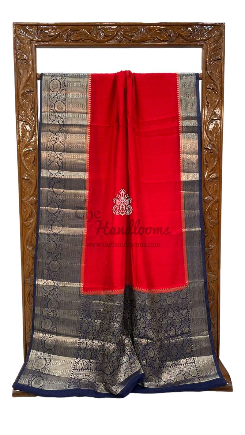 Pure Chiniya Silk Khaddi Handloom Banarasi Saree - The Handlooms