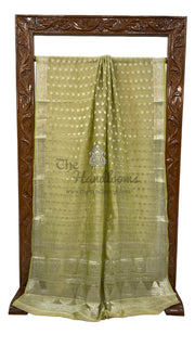 Pure Kora Tissue Crush Handloom Banarasi Saree - The Handlooms