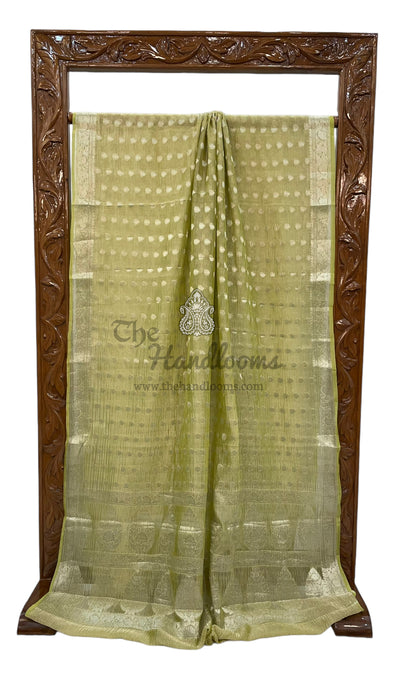 Pure Kora Tissue Crush Handloom Banarasi
