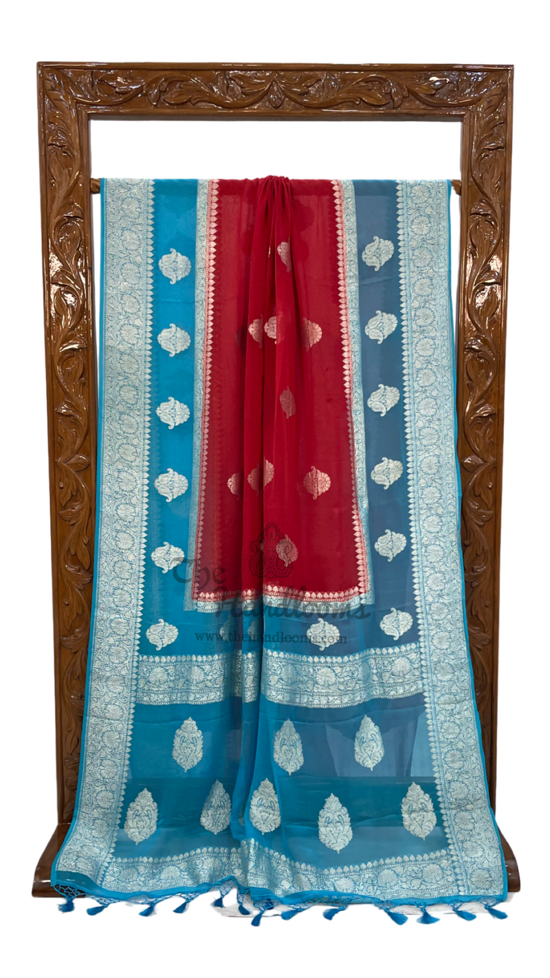 Pure Georgette Banarasi Handloom Saree - The Handlooms