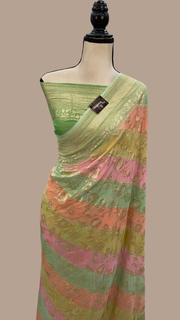 Rangkat Pure Khaddi Georgette Handloom Banarasi Saree - The Handlooms