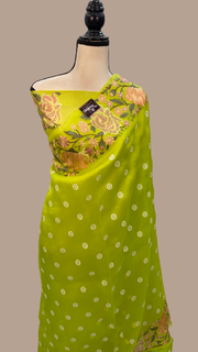 Pure Organza Chikankari Handloom Banarasi Saree - The Handlooms