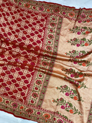 Pure Georgette Banarasi Bandhej Handloom Saree - The Handlooms