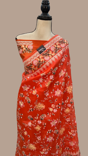 Organza Chikankari Handloom Banarasi Saree - The Handlooms