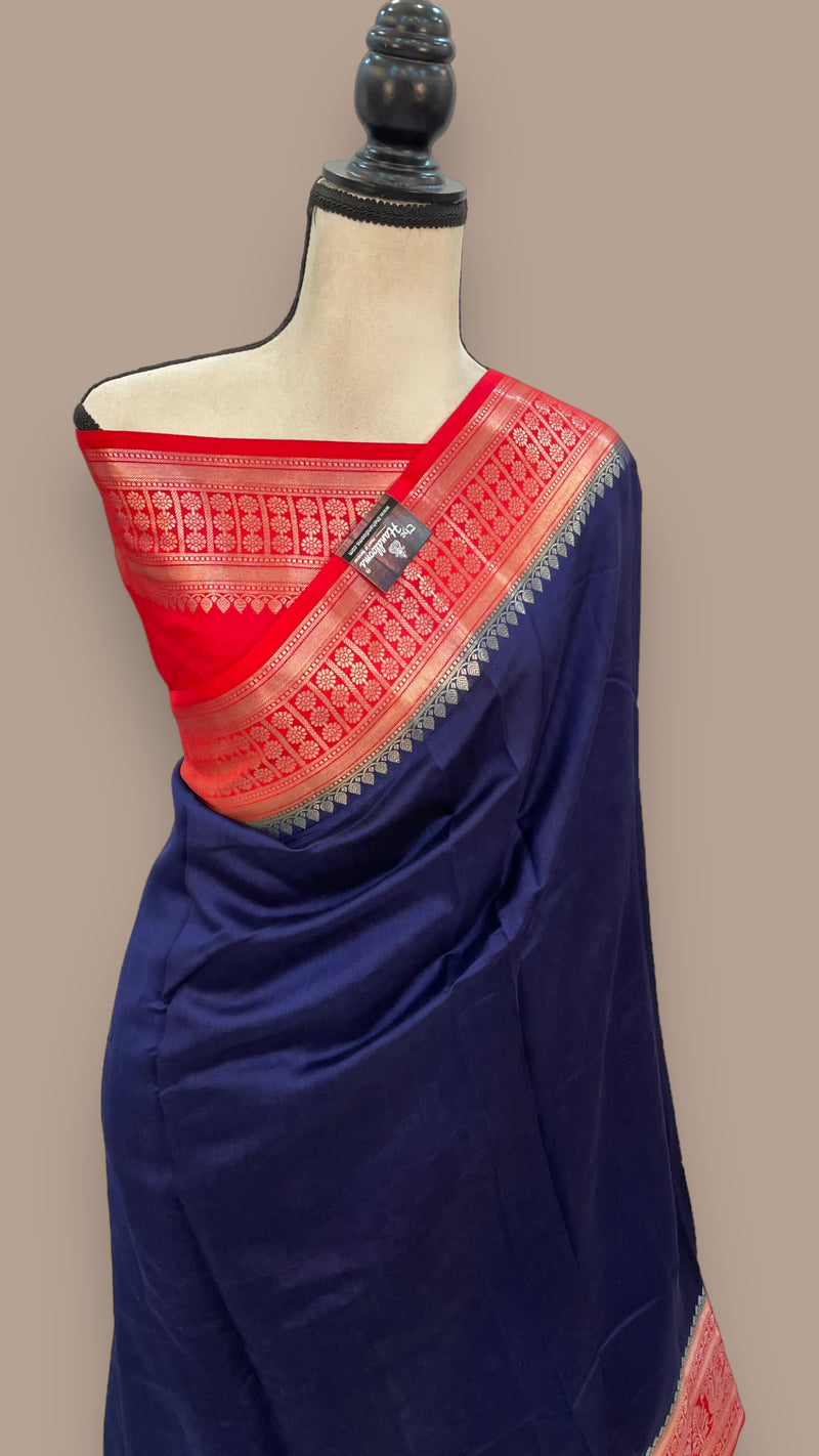 Pure Chiniya Silk Khaddi Handloom Banarasi Saree - The Handlooms