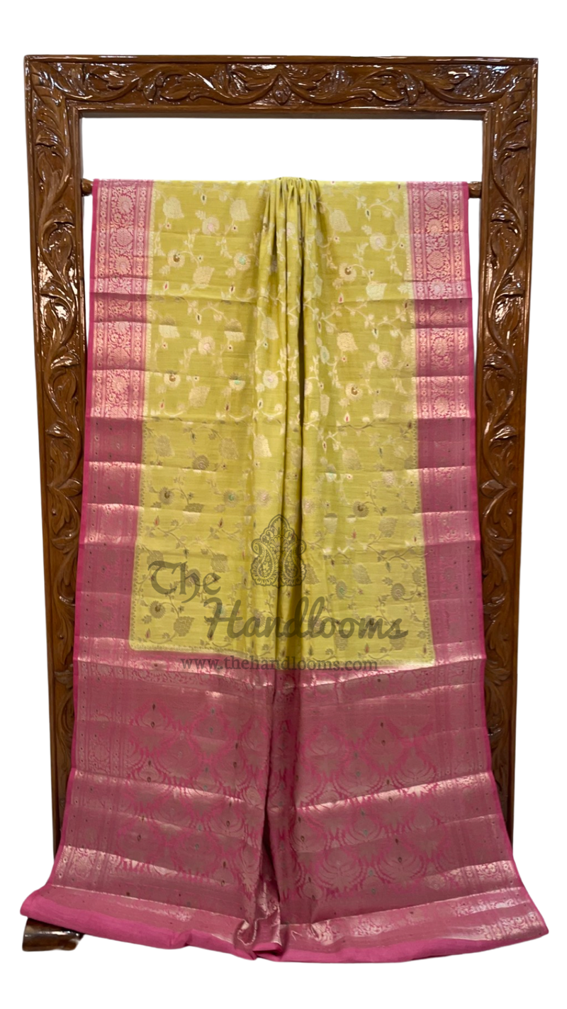 Pure Chiniya Silk Handloom Banarasi Saree - The Handlooms