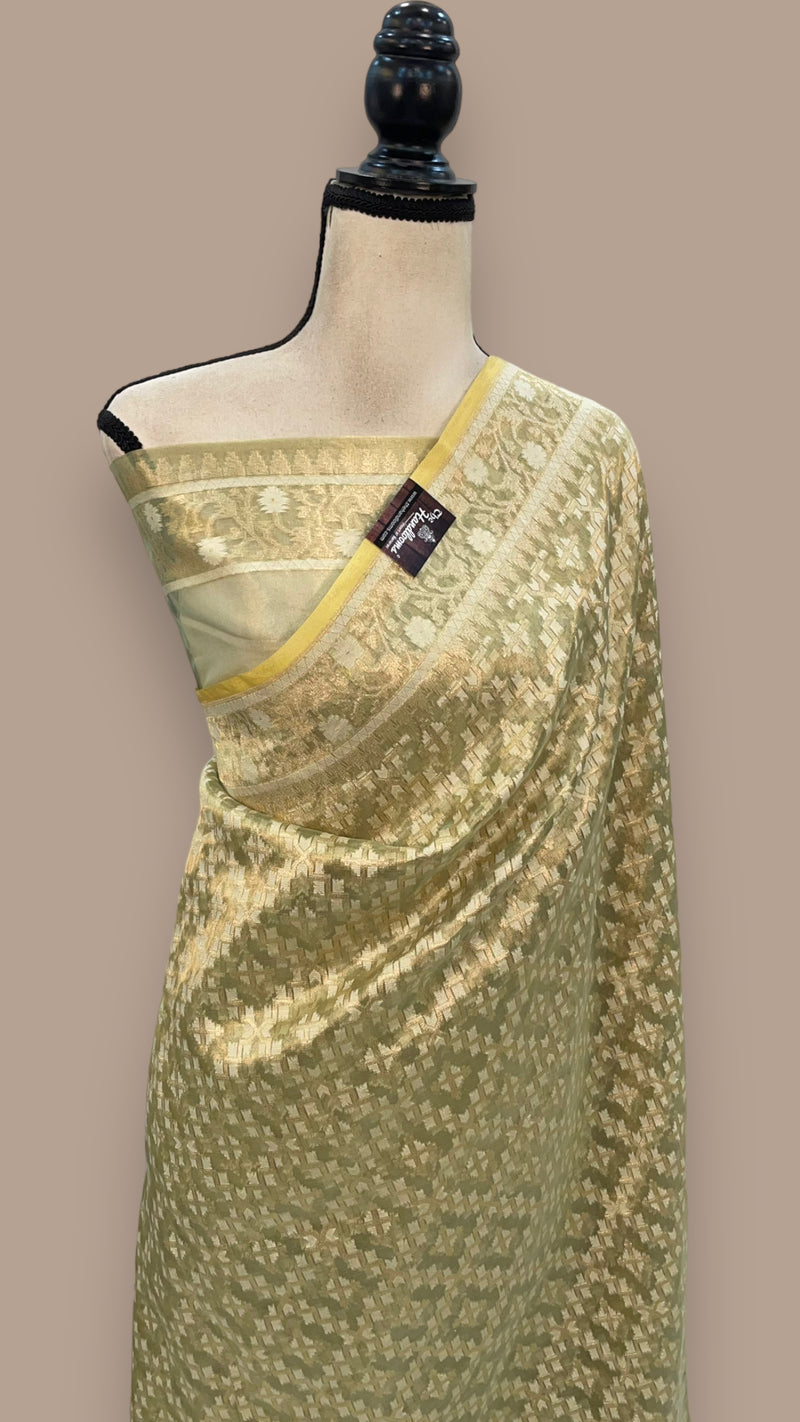 Pure Tissue Reshmi zari Banarasi Saree - The Handlooms