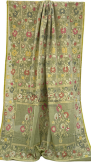 Pure Cotton Jamdani Handloom Banarasi Saree - The Handlooms