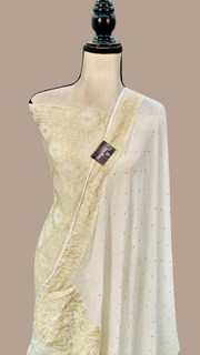 Khaddi Georgette Handlooms Banarasi Dress material - The Handlooms