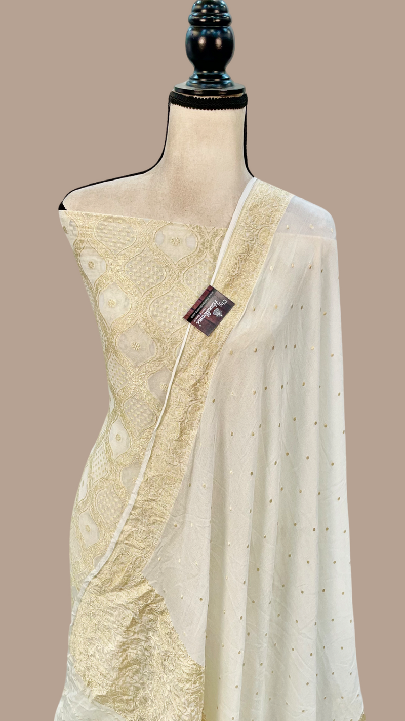 Khaddi Georgette Handlooms Banarasi Dress material - The Handlooms