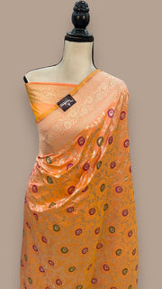 Pure Katan Silk Banarasi Handloom Saree - All over Jaal work with Meenakari - The Handlooms