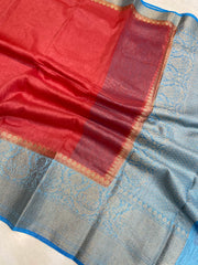 Pure linen Banarasi Saree - The Handlooms