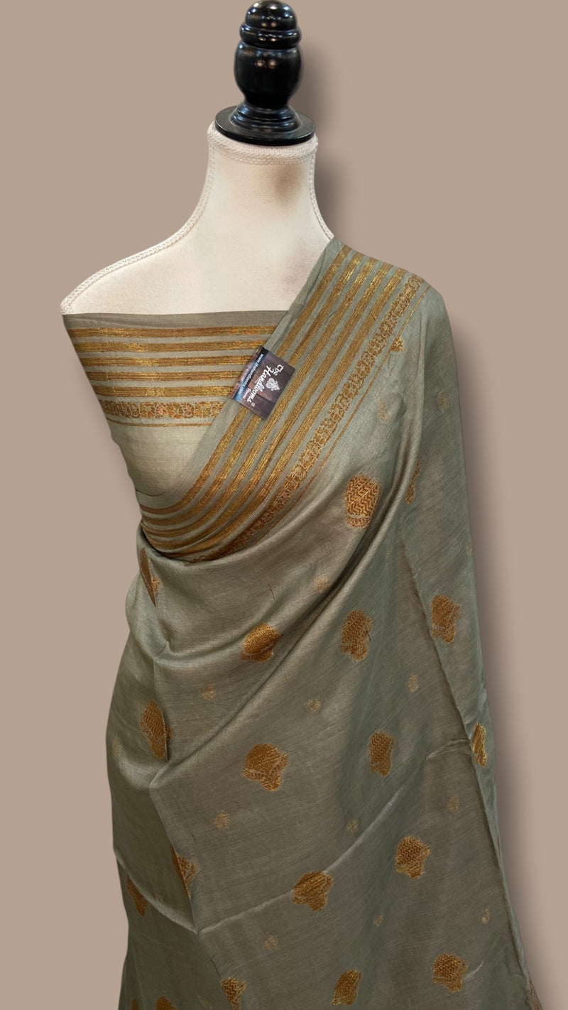 Pure Tussar Silk Handloom Banarasi Saree